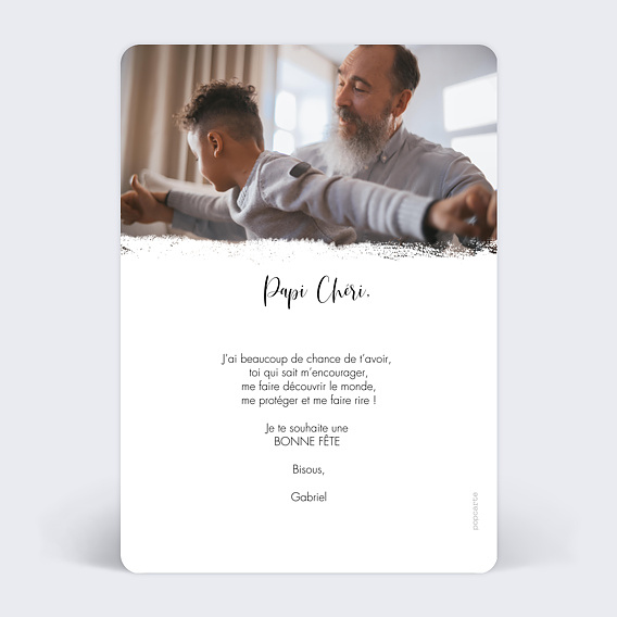 Carte fête des grands-pères Manuscrite Verso