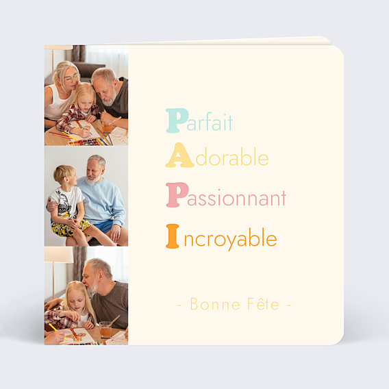 Carte fête des grands-pères Acrostiche coloré