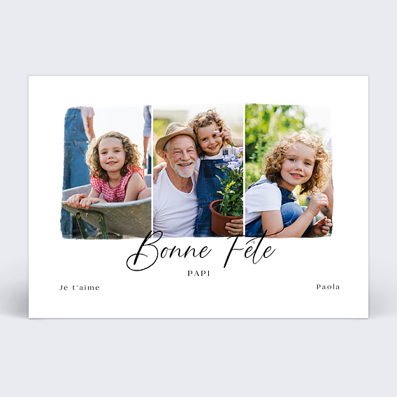 Carte fête des grands-pères Trois photos