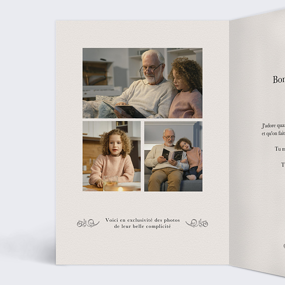 Carte fête des grands-pères Journal de Papi Intérieur Gauche