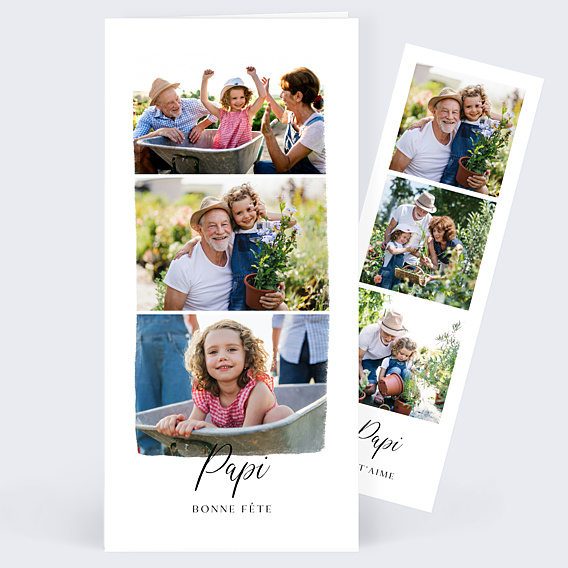 Carte fête des grands-pères Trois photos