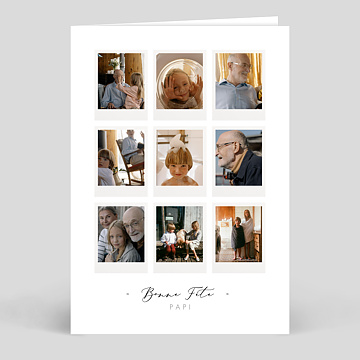 Carte fête des grands-pères Pêle-Mêle Polaroid