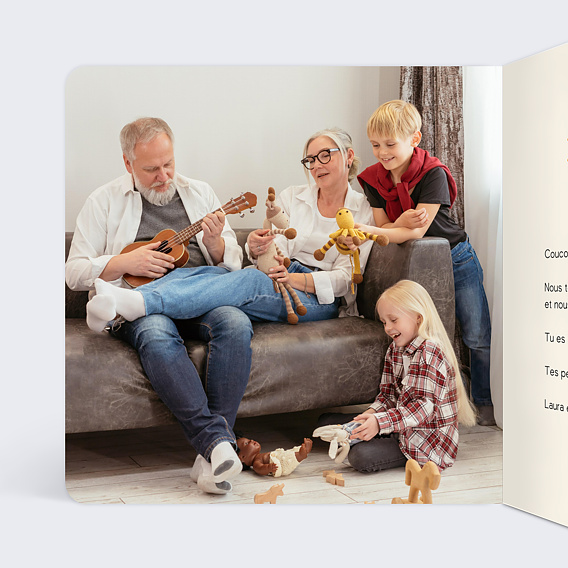 Carte Fête des Grands-Pères Acrostiche coloré Intérieur Gauche