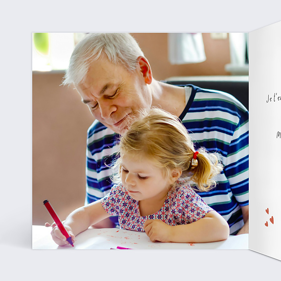 Carte Fête des Grands-Pères Chouette Papi Intérieur Gauche