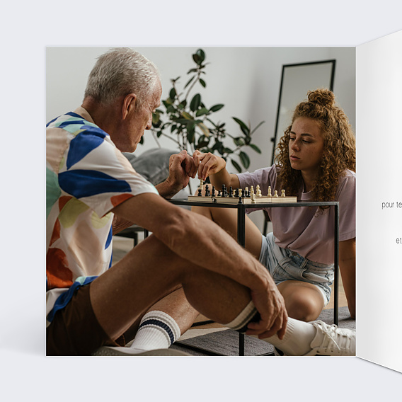 Carte Fête des Grands-Pères Feuille d'or Intérieur Gauche