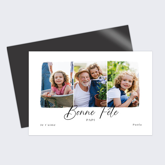 Carte fête des grands-pères Trois photos
