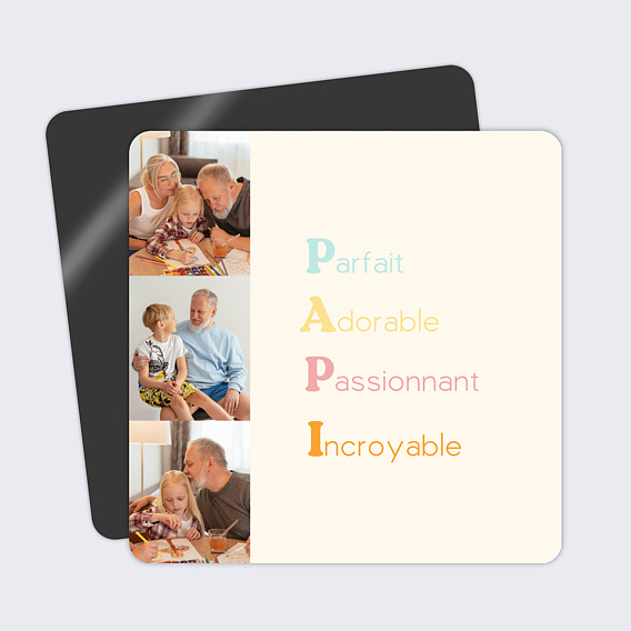 Carte fête des grands-pères Acrostiche coloré