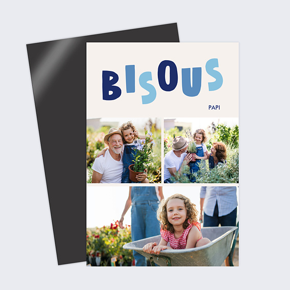 Carte fête des grands-pères Bisous bisous