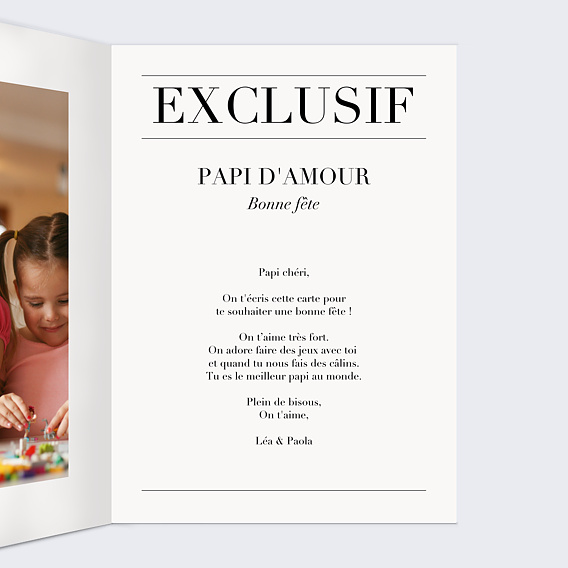 Carte fête des grands-pères Magazine Intérieur Droit