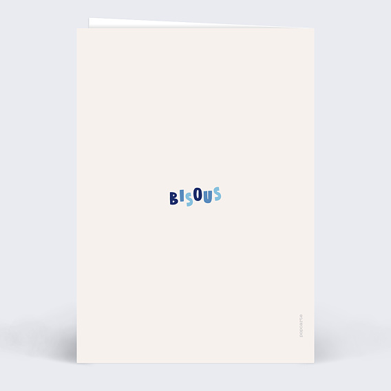 Carte fête des grands-pères Bisous bisous Verso