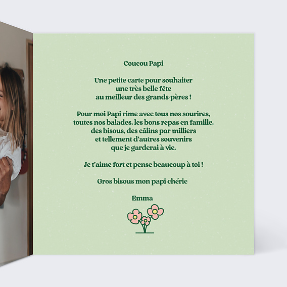 Carte fête des grands-pères Meilleur du Monde Intérieur Droit