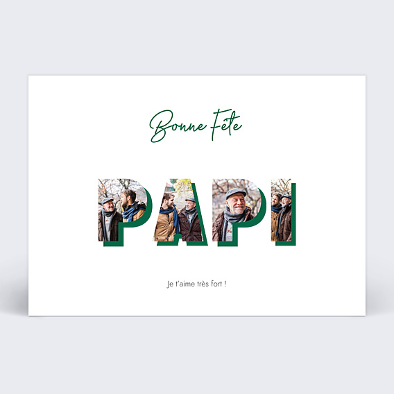 Carte fête des grands-pères Lettres Papi