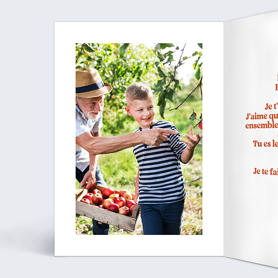 Carte fête des grands-pères Wavy imparfait Intérieur Gauche