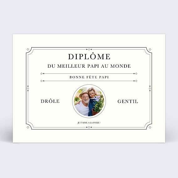 Carte fête des grands-pères Le diplôme
