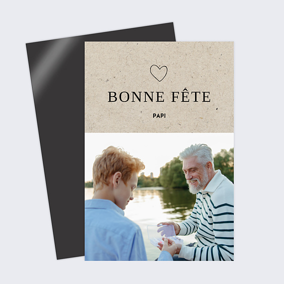 Carte fête des grands-pères Fond Krafté