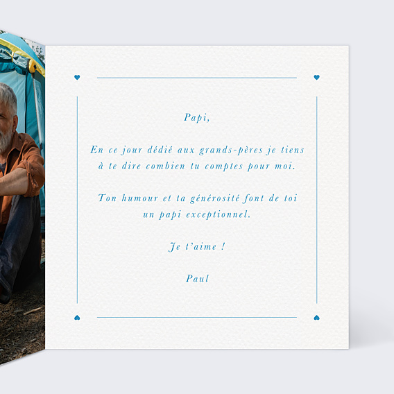 Fête des Grands Pères Cœur Bleu