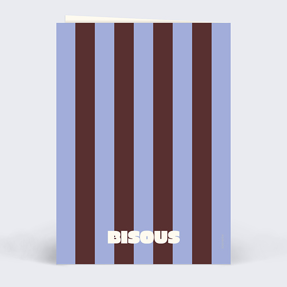 Carte fête des grands-pères Rayures d'amour Verso