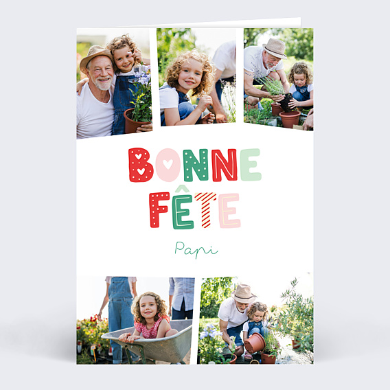 Carte fête des grands-pères Patchwork