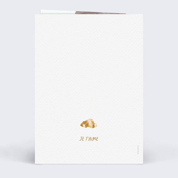 Carte fête des grands-pères Papi en or Verso