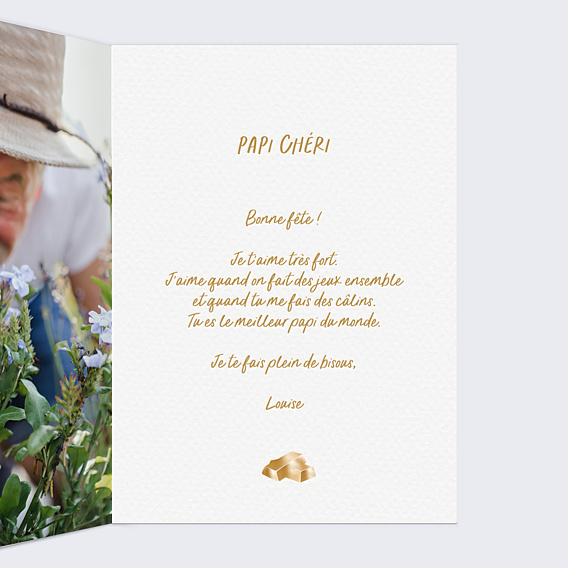 Fête des Grands Pères Papi en or