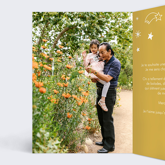 Carte fête des grands-pères Jusqu'aux étoiles Intérieur Gauche