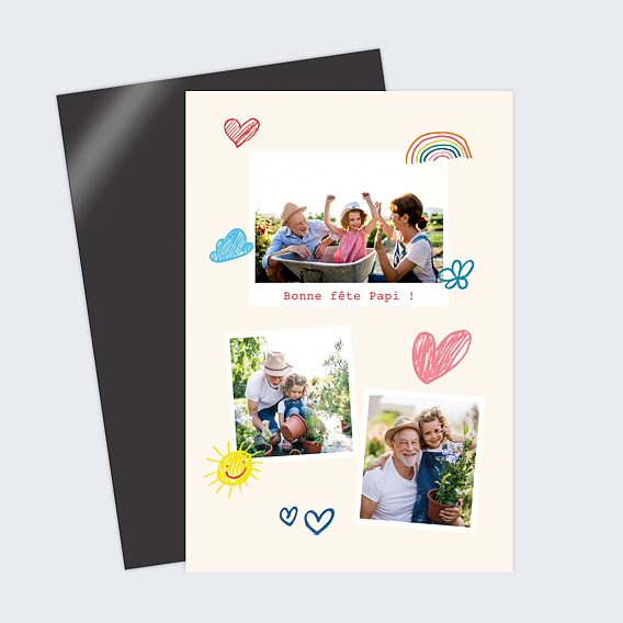 Carte fête des grands-pères Coloriage pour papi