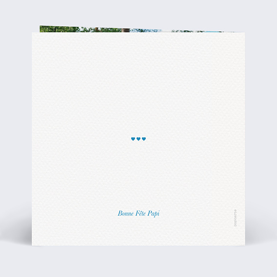 Carte fête des grands-pères Cœur Bleu Verso