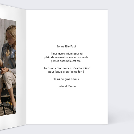 Carte Fête des Grands-Pères Pêle-Mêle Polaroid Intérieur Droit