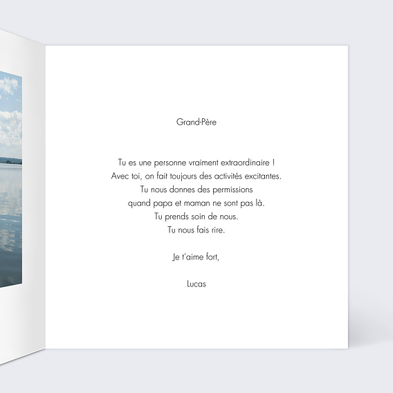 Carte fête des grands-pères Multiphotos pastille Intérieur Droit