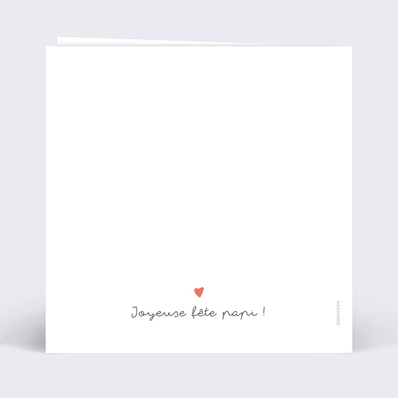 Carte fête des grands-pères Camion de Bisous Verso