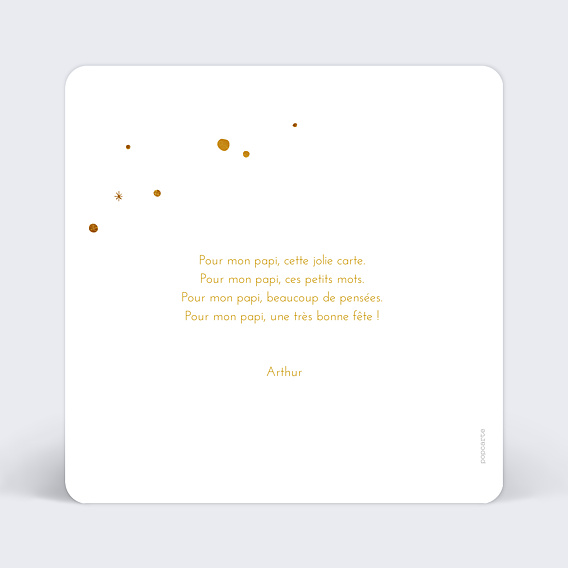 Carte Fête des Grands-Pères Golden Dots Verso