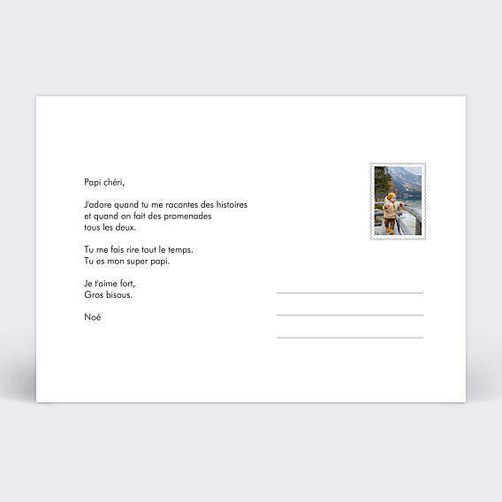 Carte fête des grands-pères Photos Scotchées Verso