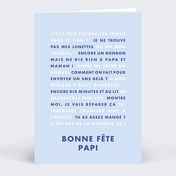 Carte fête des grands-pères Phrases Papi