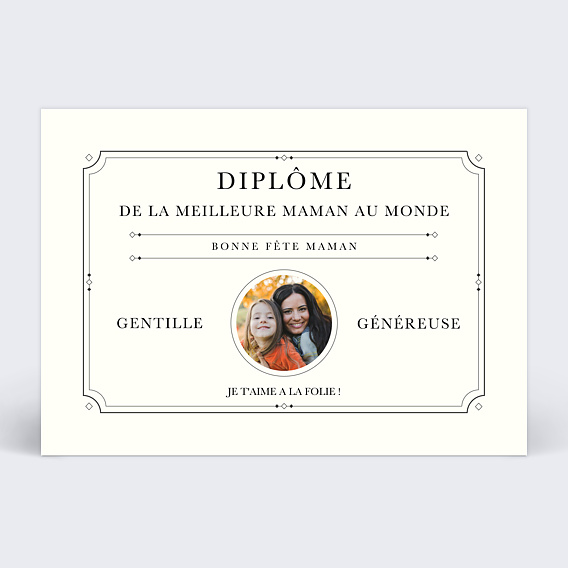 Carte fête des mères Le diplôme