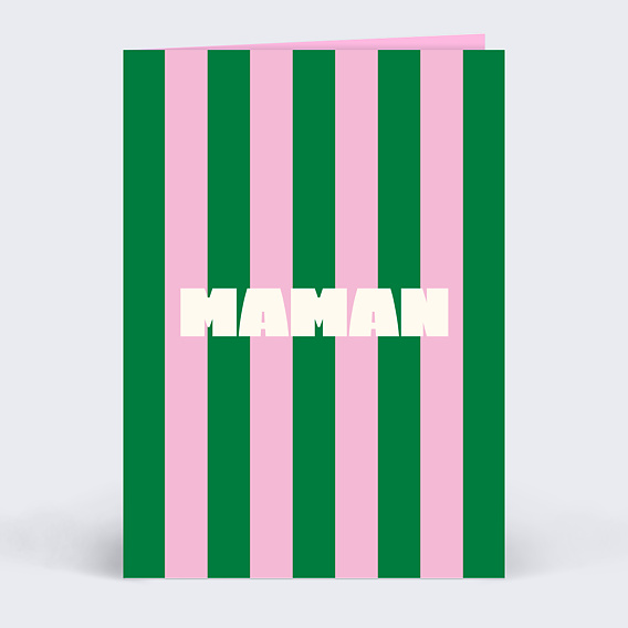 Carte fête des mères Rayures d'amour