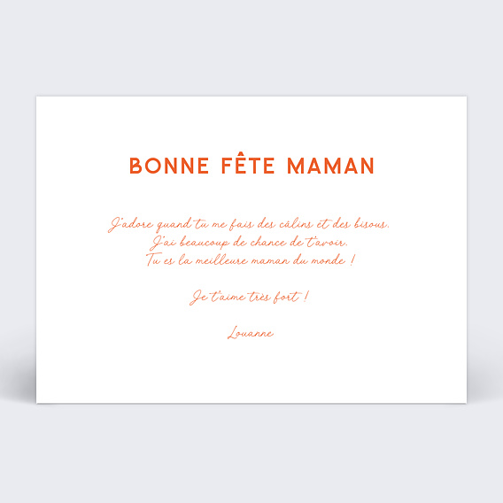 Carte fête des mères Douce Rayure Verso