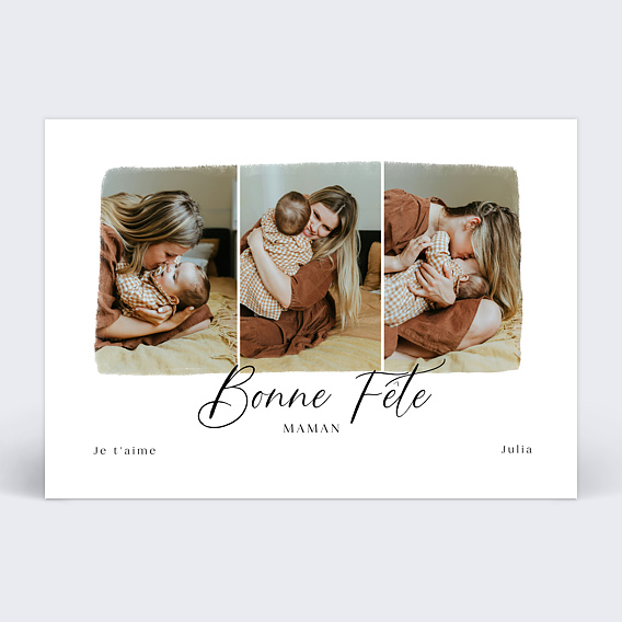 Carte fête des mères Trois Photos