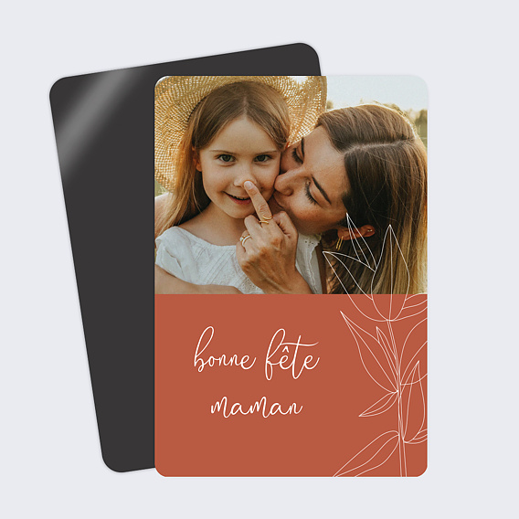 Carte fête des mères Fleur Terracotta