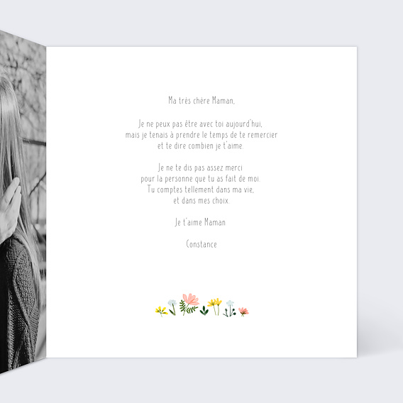 Carte fête des mères Cœur Liberty Intérieur Droit