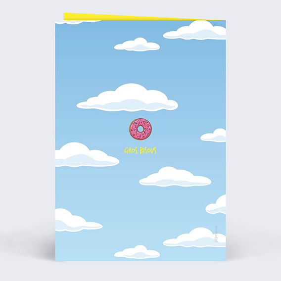 Carte fête des mères Portrait en cartoon Verso