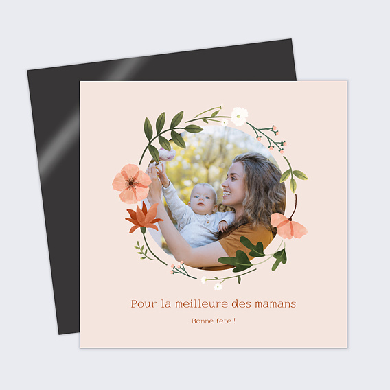 Carte fête des mères Couronne de Fleurs II Après 1