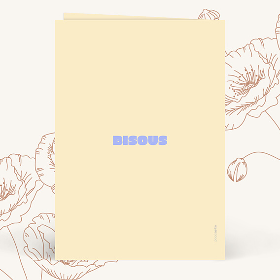 Carte fête des mères Quatre mots Verso