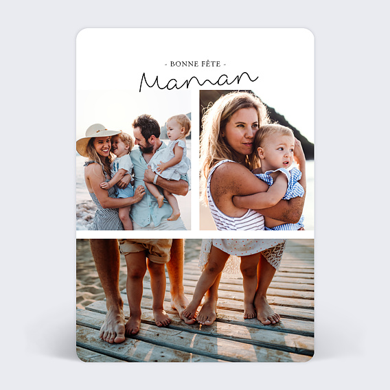 Carte fête des mères Typographie Minimaliste Recto