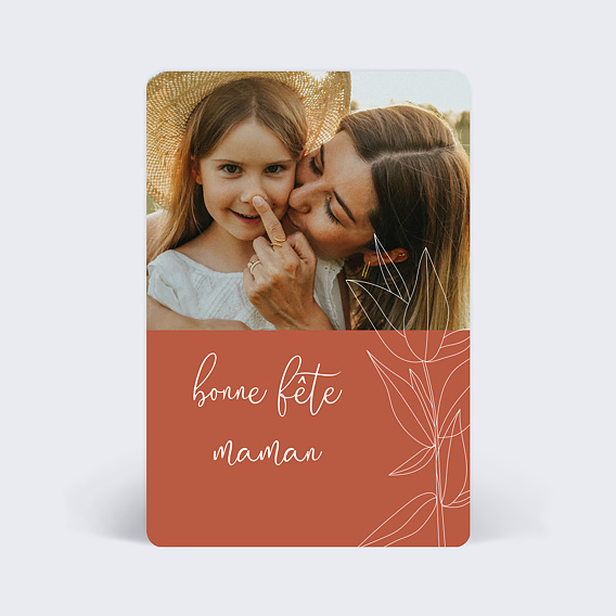Carte fête des mères Fleur Terracotta