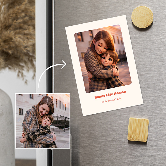 Carte fête des mères Portrait en film d'animation