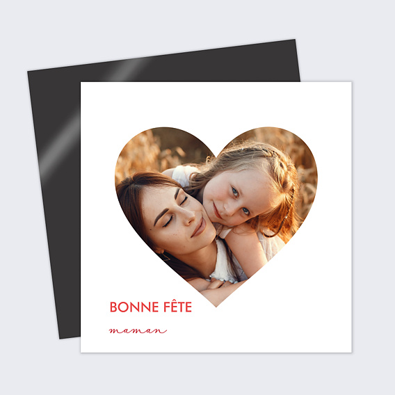 Carte fête des mères Forme Cœur Recto