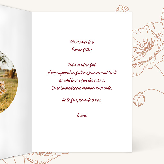 Carte fête des mères Red notes Intérieur Droit