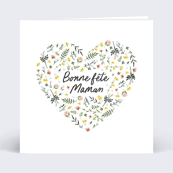 Carte fête des mères Cœur Liberty Recto