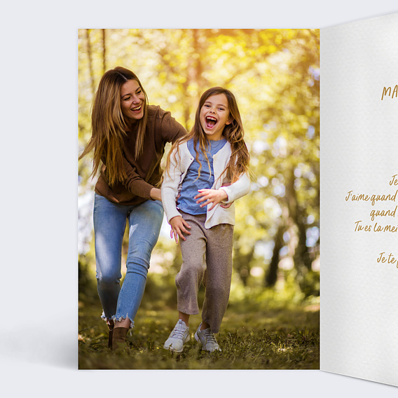 Carte fête des mères Maman en or Intérieur Gauche