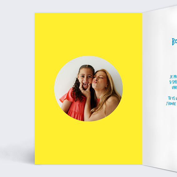 Carte fête des mères Portrait en cartoon Intérieur Gauche